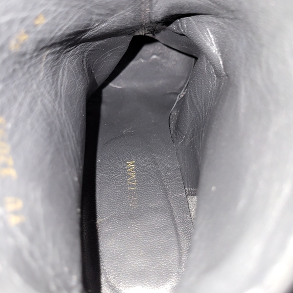 Stuart Weitzman Black Suede Bacari Ankle Boots with Pearl Embellished Heel 5.5 M - Picture 8 of 12